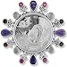 Sterling Silver Multi-Gemstone Panda Coin Pin/Pendant by Sajen