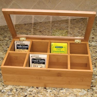 Bamboo Tea Box with Glass Lid - 8189 Bamboo Tea Box with Glass Lid - 8189