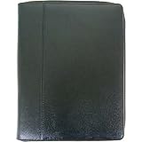 Baekgaard Genuine Leather Black Camel Portfolio with pad, pen, pockets