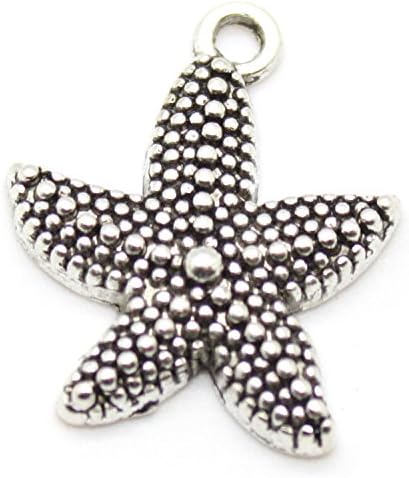 8 Starfish Charms / Pendants - for DIY Jewelry & Crafts Tibetan Silver Alloy - Choose Color (Silver)