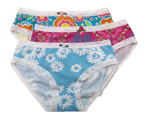 Esme Little Girl's 3pcs Panty Pack - Floral Daisy Duke Tiki Bonfire
