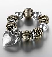 Per Una Assorted Bead & Heart Charm Bracelet
