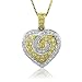 18k Gold White and Yellow Diamond Heart Pendant Necklace (GH, SI, 0.32 carat)