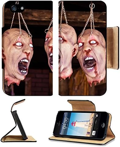 Apple iPhone 5 iPhone 5S Flip Case Four scary beheaded props at a funhouse IMAGE 29612048 by MSD Customized Premium Deluxe Pu Leather generation Accessories HD Wifi Luxury Protector
