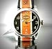 Harley-Davidson® Men's Bulova Watch. Black, Orange, Cream Nylong Pattern Dial with Matching Band. 76B144