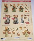 A4 3D step by step Hummel decoupage sheet - Christmas angels