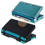 Clear Crystal Case + Black Soft Silicone Skin for Nintendo 3DS