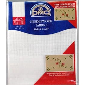 Aida Needlework Fabric 14 Count 14"X18"-White