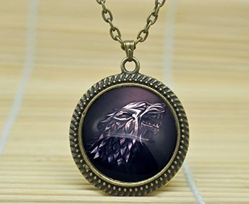 ArtShop Art Necklace House Stark Direwolf Sigil Game Of Thrones Necklace Glass Dome Cabochon Necklace
