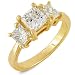 Three Stone Princess Cut Diamond Ring 2.00ctw (HI/SI) in 14K Yellow Gold