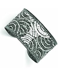 Leslies Sterling Silver Blk&White Cuff Bangle