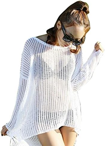 OurSilkRoad Women's Gauze Crochet Bikini Swim Cover Up Beach Mini Dress