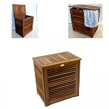 Teak Laundry Hamper (Teak Honey Brown Oiled Shine) (22H x 20.5W x 14.25D)