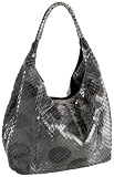 Carlos Falchi Grande Boat Hobo Shiny Anaconda Hobo,STEEL,one size