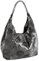 Carlos Falchi Grande Boat Hobo Shiny Anaconda Hobo,STEEL,one size