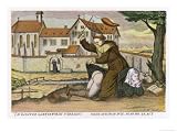 Monk Gives a Nun an Affectionate Spanking Giclee Poster Print, 48x36
