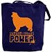Canvas Tote Bag Navy Blue  Border Collie Power  Dog