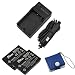 GTMax 2 x Kodak Klic-5001 / Sanyo DB-L50 Compact Battery + Travel Power Supply Battery Charger with Car Adapter + Memory Card Case for Kodak EasyShare Z760, Z7590, Z730 Digital Camera; Sanyo VPC-HD1010, VPC-HD1000, VPC-FH1, VPC-WH1, VPC-TH1 Camcorder