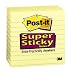 Post-it Super Sticky Notes, 4 x 4-Inches, Canary Yellow, Lined, 6-Pads/Pack
