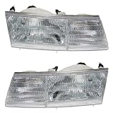 91-95 Mercury Cougar Headlights Headlamps Head Lights Lamps Pair Set by Aftermarket