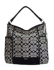 Shoes: Coach Park Signature Black & White Hobo Shoulder Bag