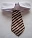 Vedem New Small Dog Cat Pet Stripe Bow Tie Neck Tie White Collar Choose Color (Claret/Khaki)
