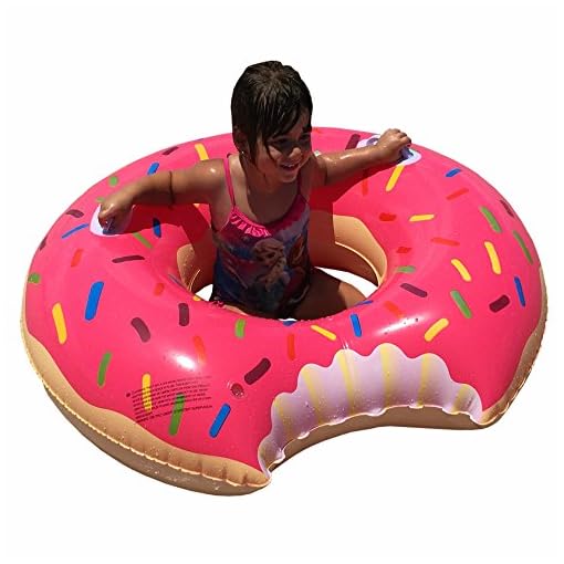 Rilahy Inflatable Pool Tube With Safety Handles Large Strawberry Pink