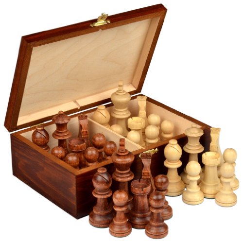 Staunton No. 7 Tournament Chess Pieces in Wooden Box by Wegiel