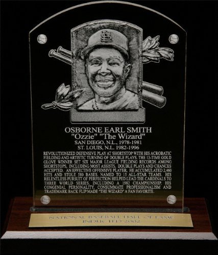 Ozzie Smith HOF Plaque Etched Acrylic Desk Top Plaque