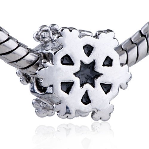 Pandora Style Bead Christmas Snowflake European Charm Bead Fits Pandora Bracelet