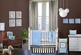 Bacati - Quilted Circles Blue and chocolate 4 piece Crib Set