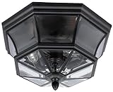 IMAGE OF Quoizel NY1794K Newbury 3-Light Outdoor Flush Mount, Mystic Black