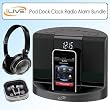 iLive ICP601B iPod iPhone Dock Clock Radio With Dual Alarm Bundle