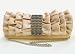 Gold Clutch Bags Ladies Pretty Pale Gold Pleated Satin Evening Clutch Bag with Diamante Detail