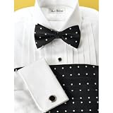 Paul Fredrick Performance White-on-White 5-Pleat Tuxedo Shirt
