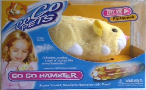 Go Go Pets HAMSTER PIPSQUEAK ****WITH ORIGINAL NAME 'Go Go PETS' ON THE PACKAGE**** (before name change to 'Zhu Zhu PETS' THIS IS A RARE COLLECTIBLE Go Go PETS ITEM. No Longer in Production as Go Go PETS.