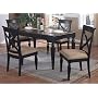 5pc Contemporary Style Cappuccino Finish Dining Table & Chair Set