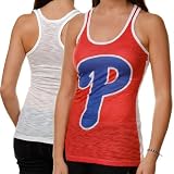 MLB Touch by Alyssa Milano Philadelphia Phillies Ladies Sublimated One Time Burnout Tank Top - Red-Royal Blue (X-Large)