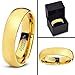 Tungsten Wedding Band Ring 5mm for Men Women Comfort Fit 18K Yellow Gold Plated Domed Polished Lifetime Guarantee