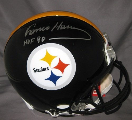 Franco Harris Autographed/Hand Signed Steelers Full Size Authentic Proline Helmet w/ HOF 90
