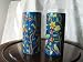Hand Painted Tall Round Wooden Shabbat 'Birds' Candlesticks by Yair Emanuel