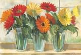 Best Price Magic Slice Non-Slip Flexible Cutting Board, Party Size 7-1/2-Inch by 11-Inch, Gerberas In Glass Vases by Carol Rowan