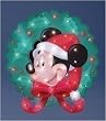 30" Disney Mickey Mouse Holographic Lighted Christmas Wreath Yard Art