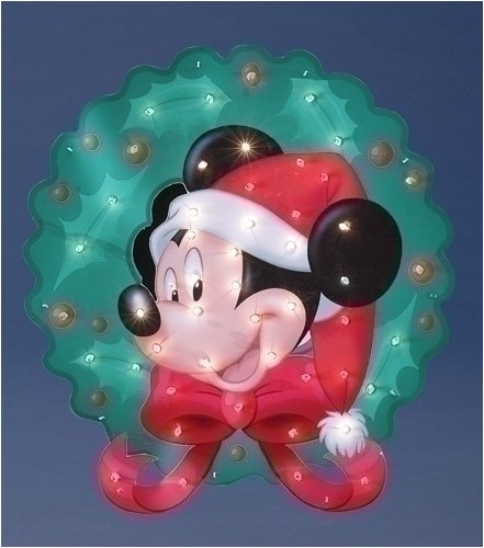 Disney Mickey Mouse 30" Lighted Holographic Wreath Yard Art 50 Lights #169529