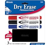 BAZIC 3 Bullet Tip Dry Erase Marker with Eraser # dry erase eraser Reviews
