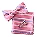 EBC1A07 Multicolored Gift Idea Silk Pre-tied Bowtie Cufflink Hanky Set By Epoint