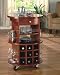 Contemporary Style Portable Wine Rack /Serving Cart with Casters