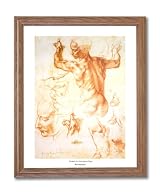 Michelangelo The Human Body Home Decor Wall Picture Oak Framed Art Print