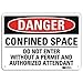 Danger Sign, 4 Hole Mount, 10in W x 7in H (2 pieces)