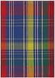 Durable Flat Weave 100% Cotton Colorful Blue and Red Plaid Dishtowel 18" X 28" Set / 6